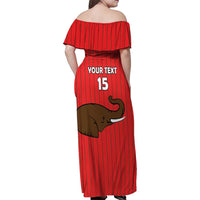 Custom Guinea Football Family Matching Off Shoulder Maxi Dress and Hawaiian Shirt Allez Syli National - Wonder Print Shop