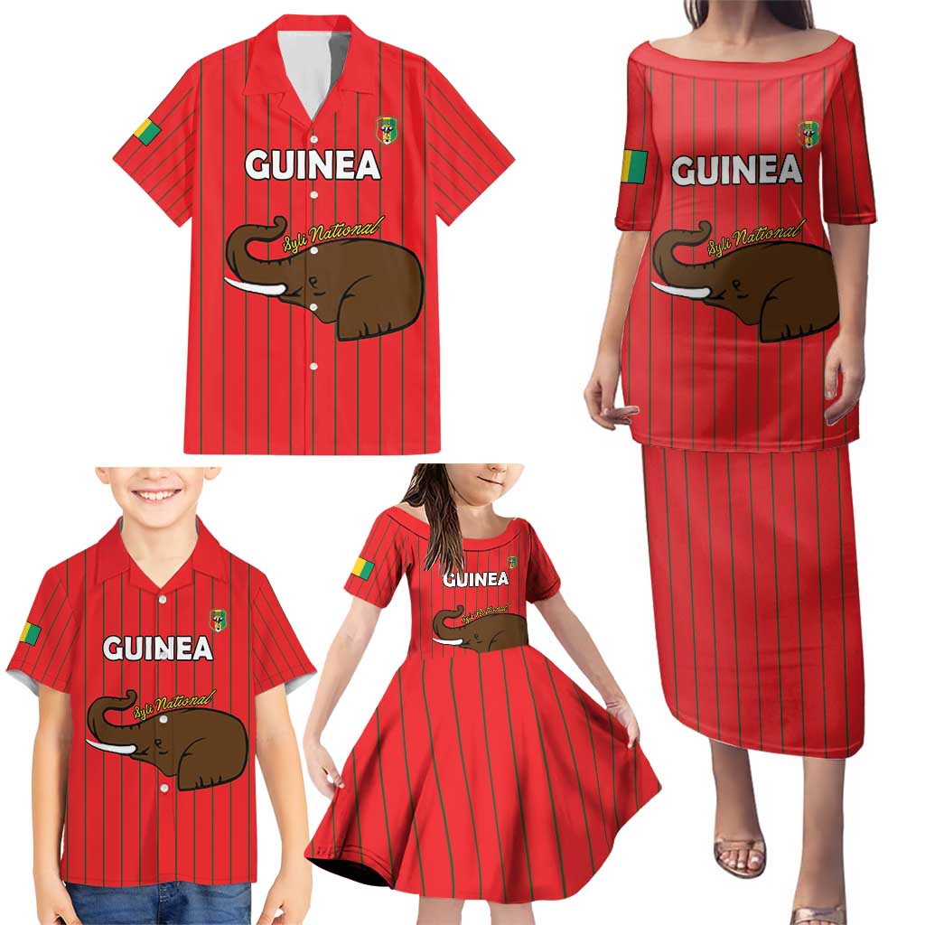 Custom Guinea Football Family Matching Puletasi and Hawaiian Shirt Allez Syli National - Wonder Print Shop