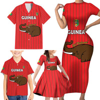 Custom Guinea Football Family Matching Short Sleeve Bodycon Dress and Hawaiian Shirt Allez Syli National - Wonder Print Shop