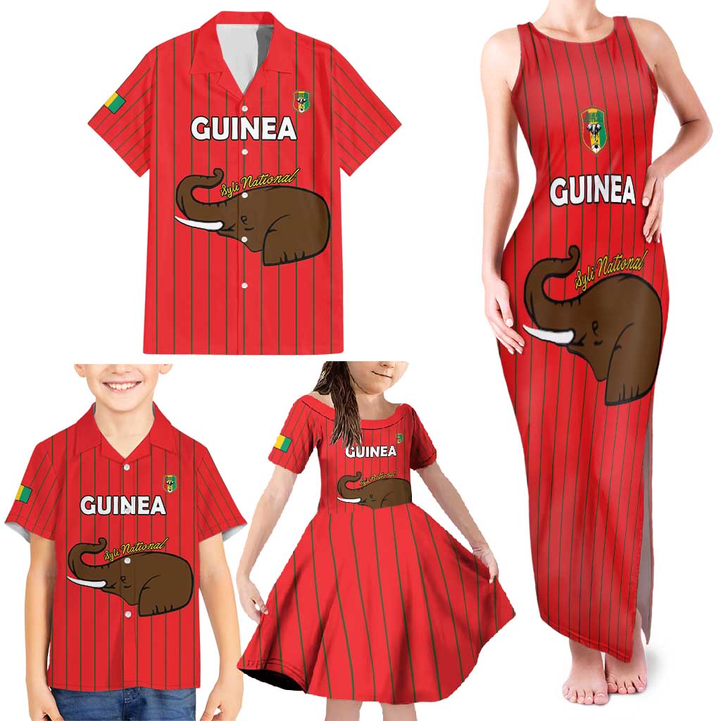Custom Guinea Football Family Matching Tank Maxi Dress and Hawaiian Shirt Allez Syli National - Wonder Print Shop