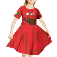 Custom Guinea Football Kid Short Sleeve Dress Allez Syli National - Wonder Print Shop