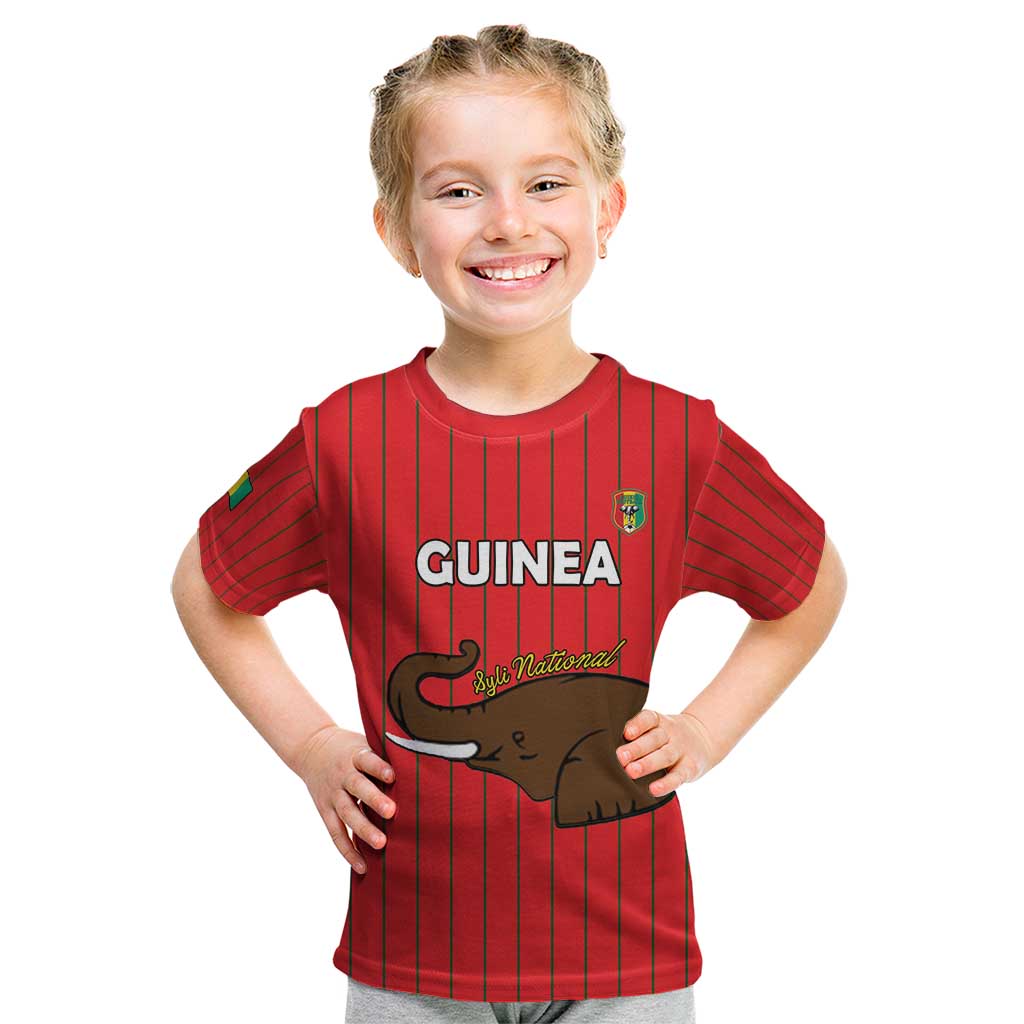 Custom Guinea Football Kid T Shirt Allez Syli National - Wonder Print Shop