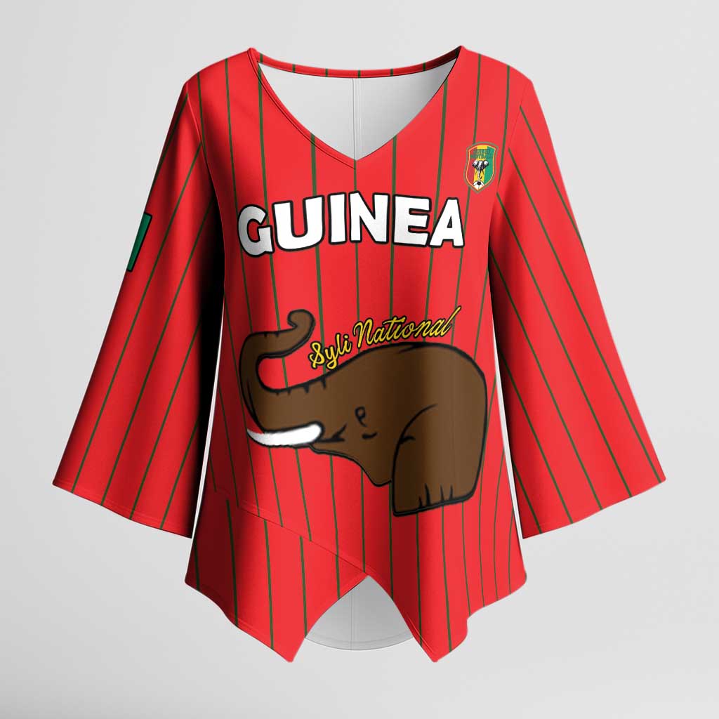 Custom Guinea Football Kimono Sleeve Blouse Allez Syli National - Wonder Print Shop