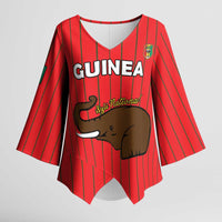 Custom Guinea Football Kimono Sleeve Blouse Allez Syli National - Wonder Print Shop