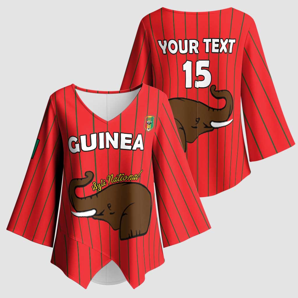 Custom Guinea Football Kimono Sleeve Blouse Allez Syli National - Wonder Print Shop