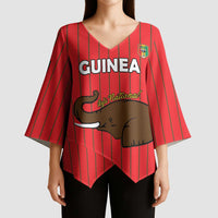 Custom Guinea Football Kimono Sleeve Blouse Allez Syli National - Wonder Print Shop