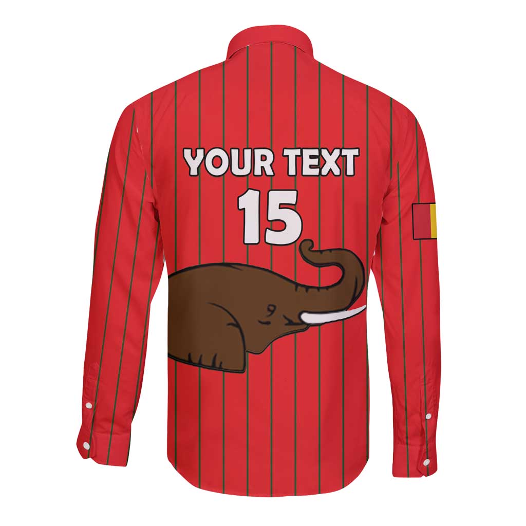 Custom Guinea Football Long Sleeve Button Shirt Allez Syli National - Wonder Print Shop