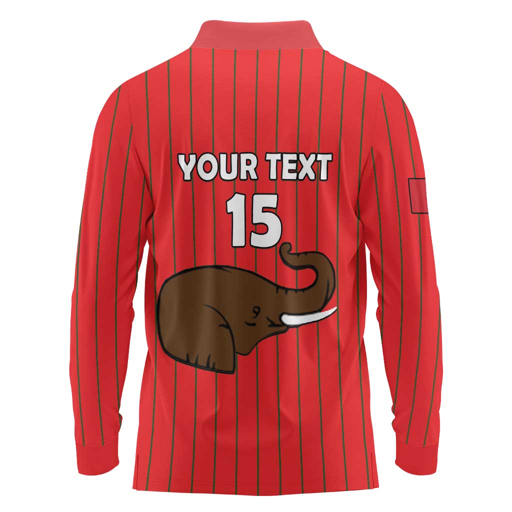 Custom Guinea Football Long Sleeve Polo Shirt Allez Syli National - Wonder Print Shop