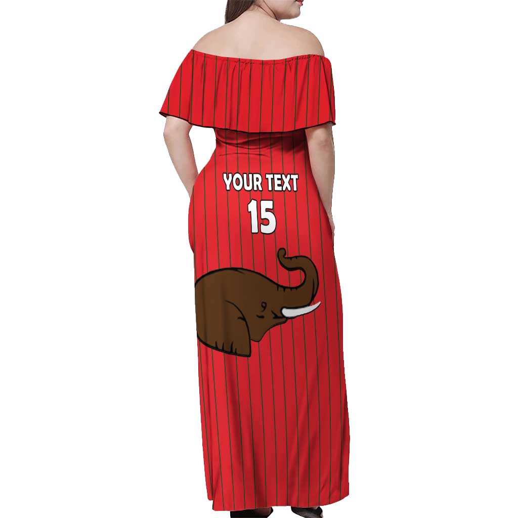 Custom Guinea Football Off Shoulder Maxi Dress Allez Syli National - Wonder Print Shop