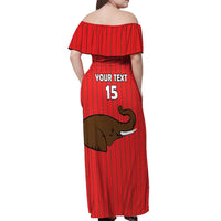 Custom Guinea Football Off Shoulder Maxi Dress Allez Syli National - Wonder Print Shop