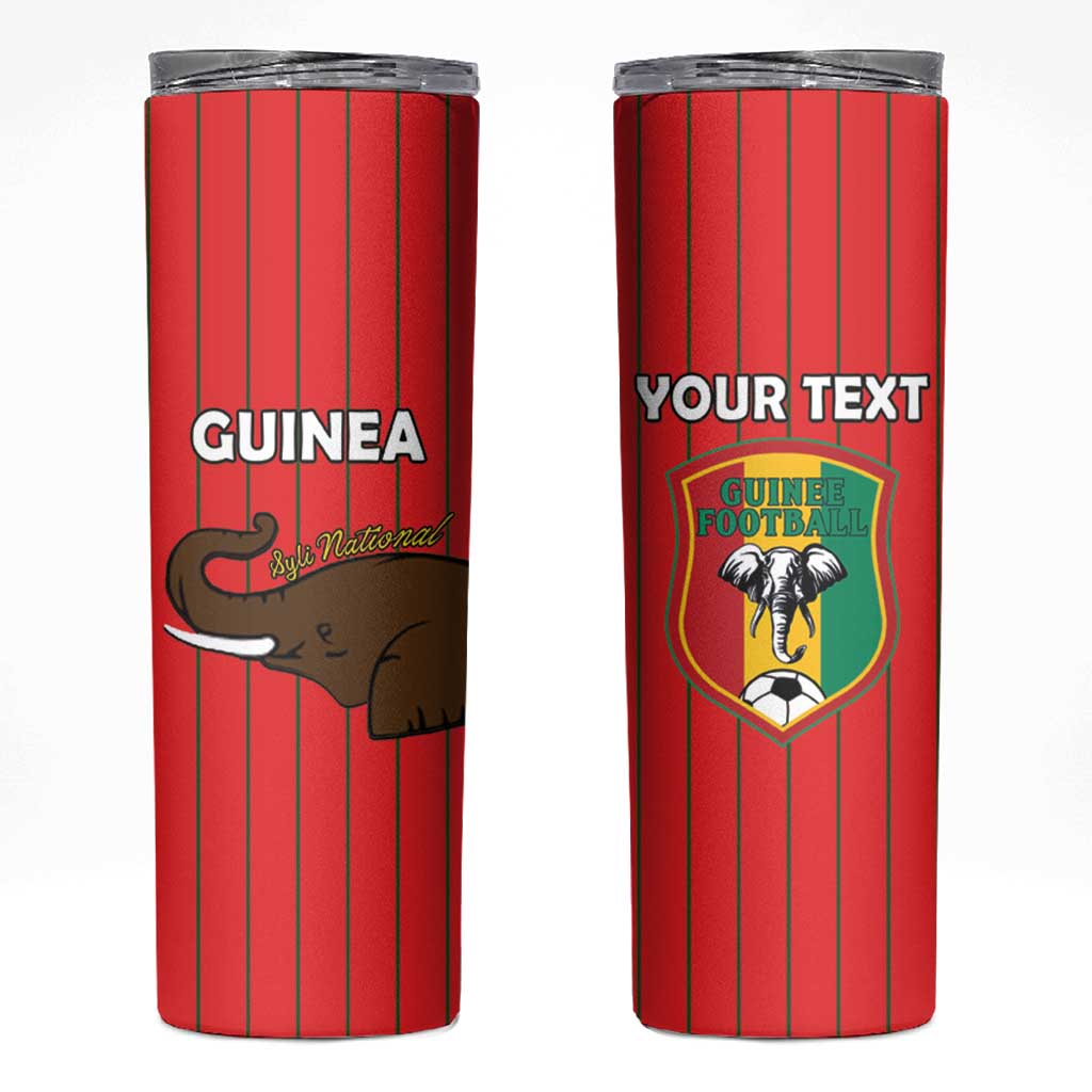 Custom Guinea Football Skinny Tumbler Allez Syli National - Wonder Print Shop