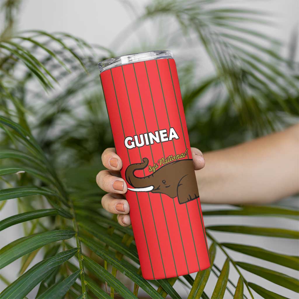 Custom Guinea Football Skinny Tumbler Allez Syli National - Wonder Print Shop