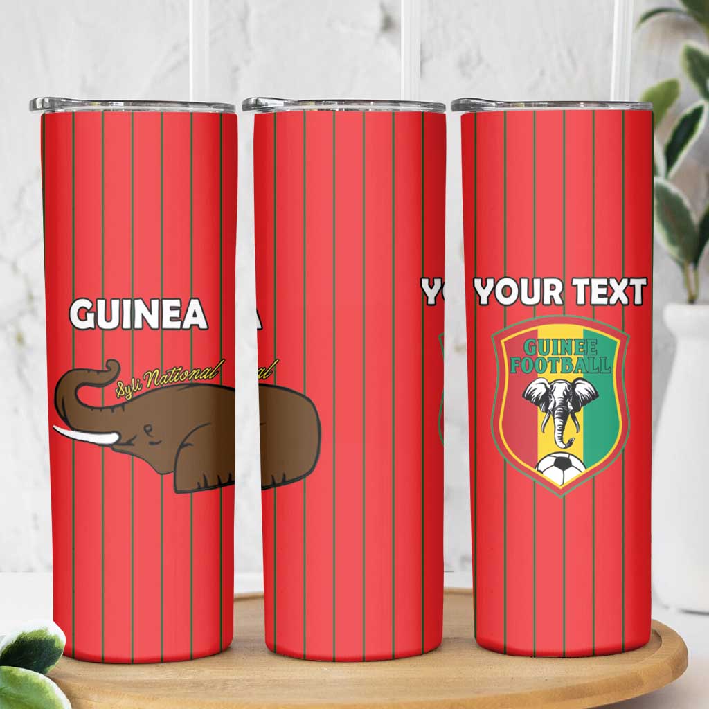 Custom Guinea Football Skinny Tumbler Allez Syli National - Wonder Print Shop
