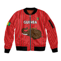 Custom Guinea Football Sleeve Zip Bomber Jacket Allez Syli National - Wonder Print Shop