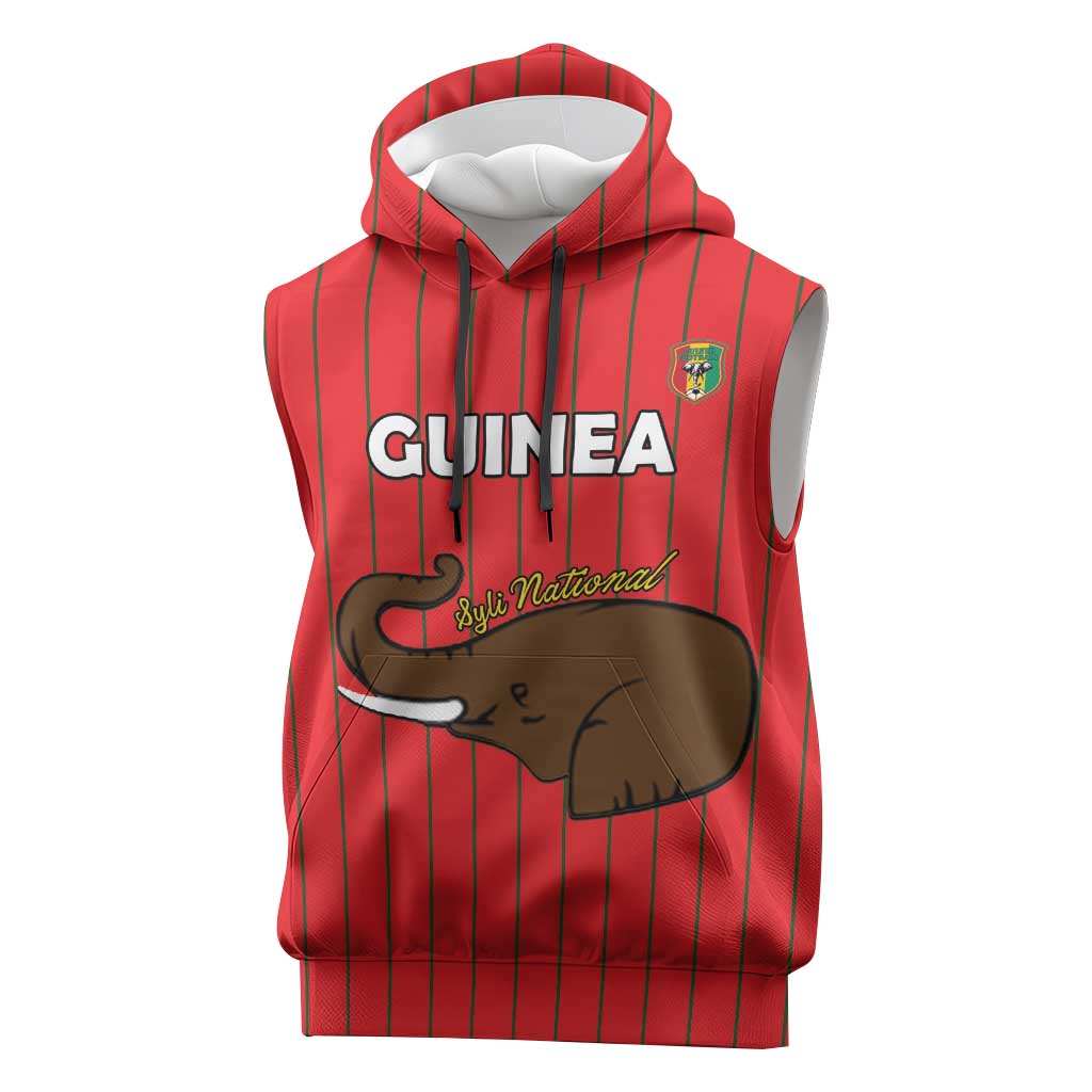 Custom Guinea Football Sleeveless Hoodie Allez Syli National - Wonder Print Shop