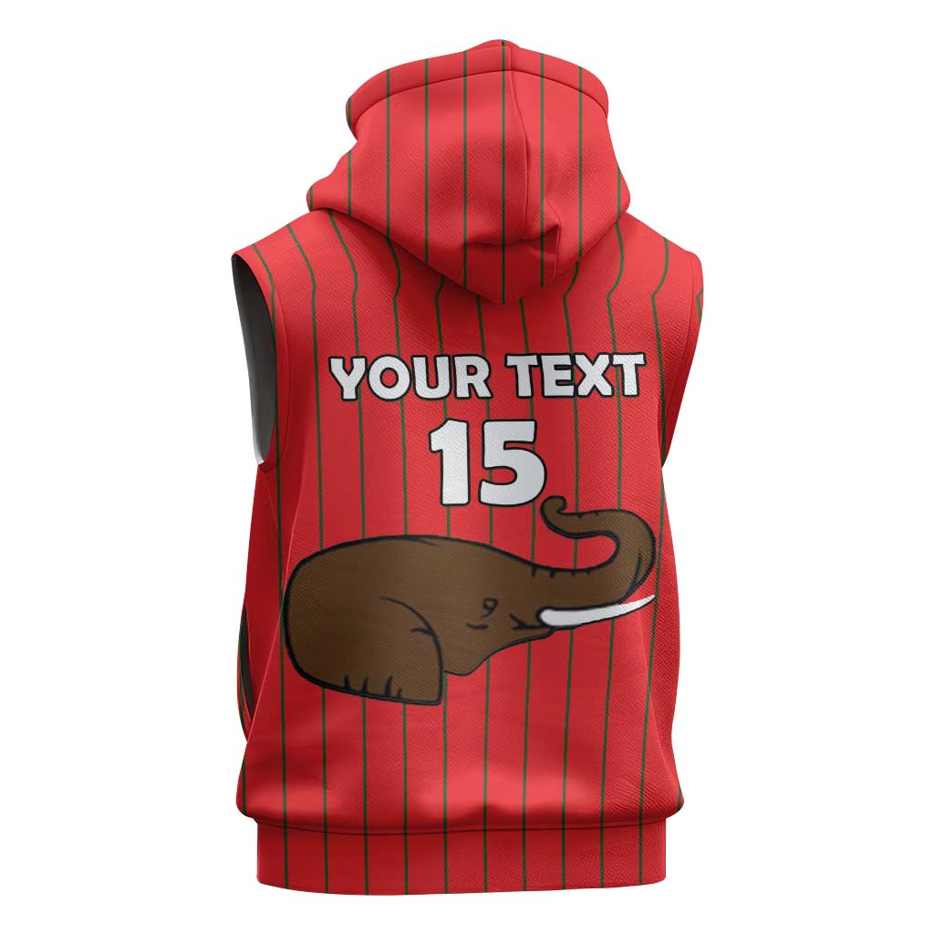 Custom Guinea Football Sleeveless Zip Hoodie Allez Syli National - Wonder Print Shop