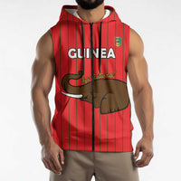 Custom Guinea Football Sleeveless Zip Hoodie Allez Syli National - Wonder Print Shop