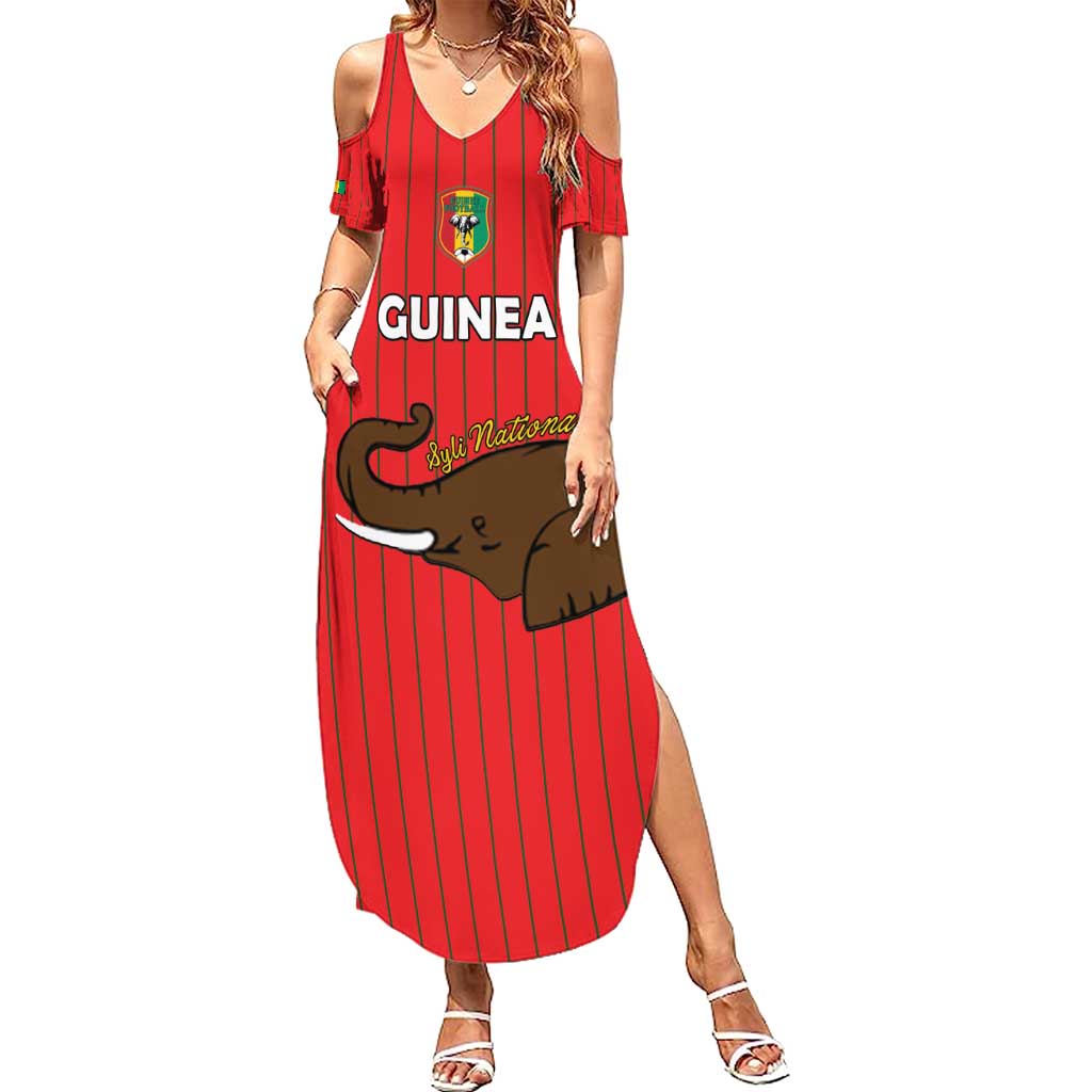 Custom Guinea Football Summer Maxi Dress Allez Syli National - Wonder Print Shop