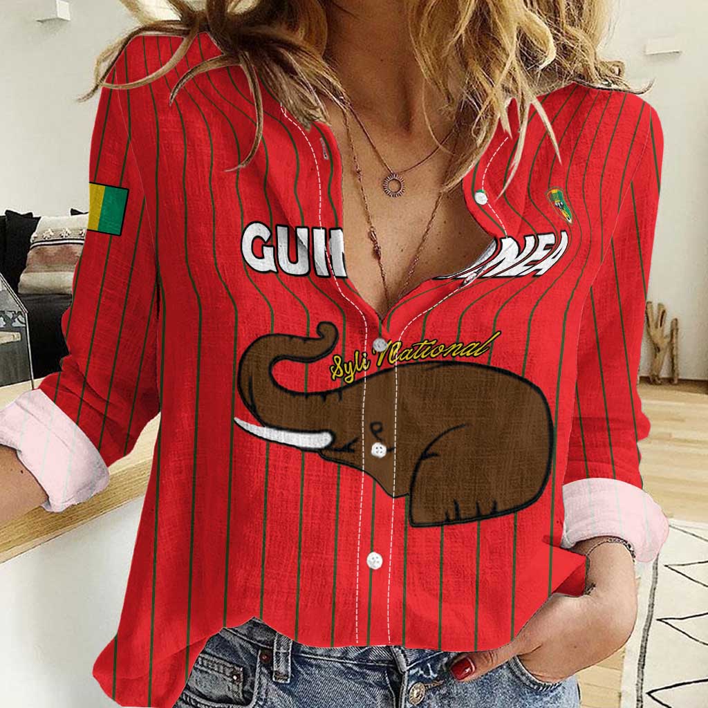 Custom Guinea Football Women Casual Shirt Allez Syli National - Wonder Print Shop