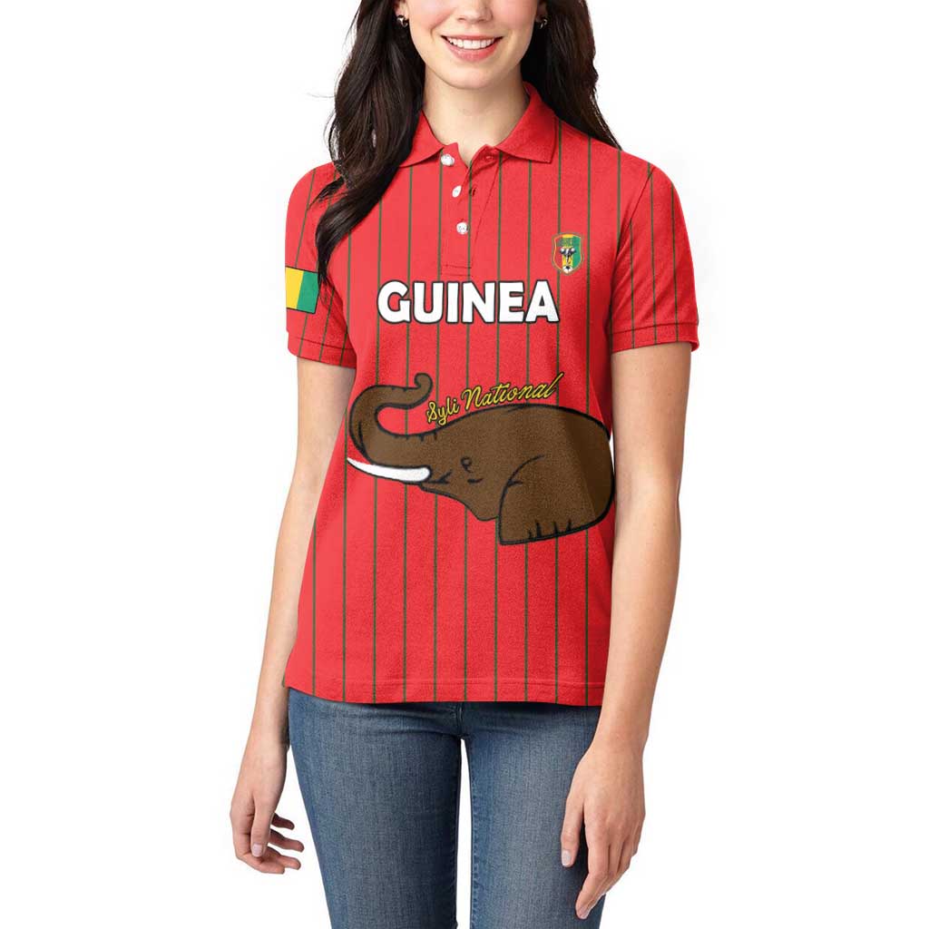 Custom Guinea Football Women Polo Shirt Allez Syli National - Wonder Print Shop