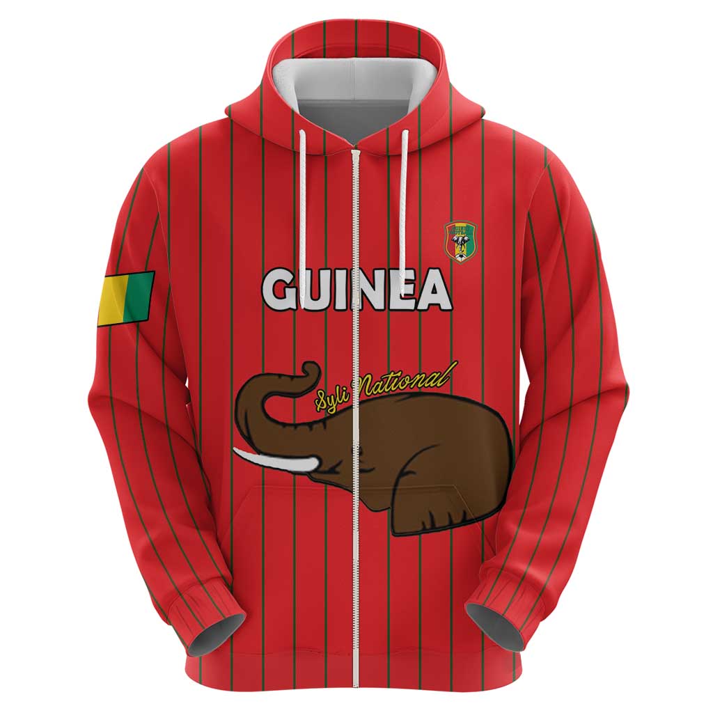 Custom Guinea Football Zip Hoodie Allez Syli National - Wonder Print Shop
