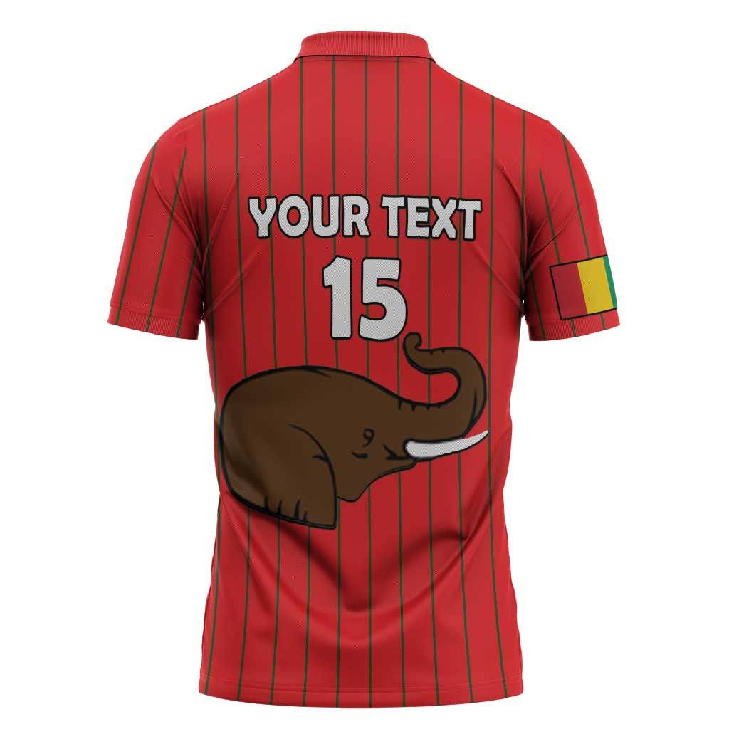 Custom Guinea Football Zipper Polo Shirt Allez Syli National - Wonder Print Shop