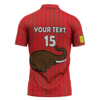 Custom Guinea Football Zipper Polo Shirt Allez Syli National - Wonder Print Shop