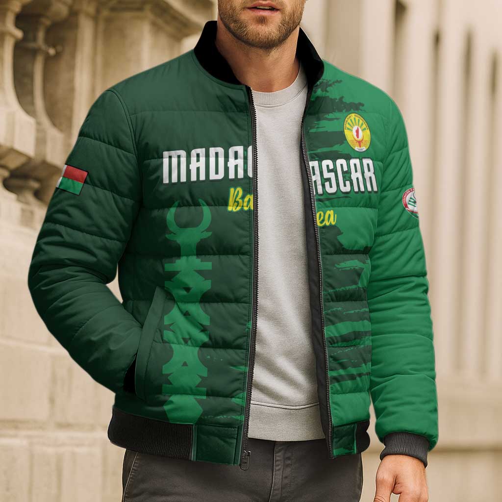 Custom Madagascar Football Bomber Puffer Jacket Go Barea - Wonder Print Shop