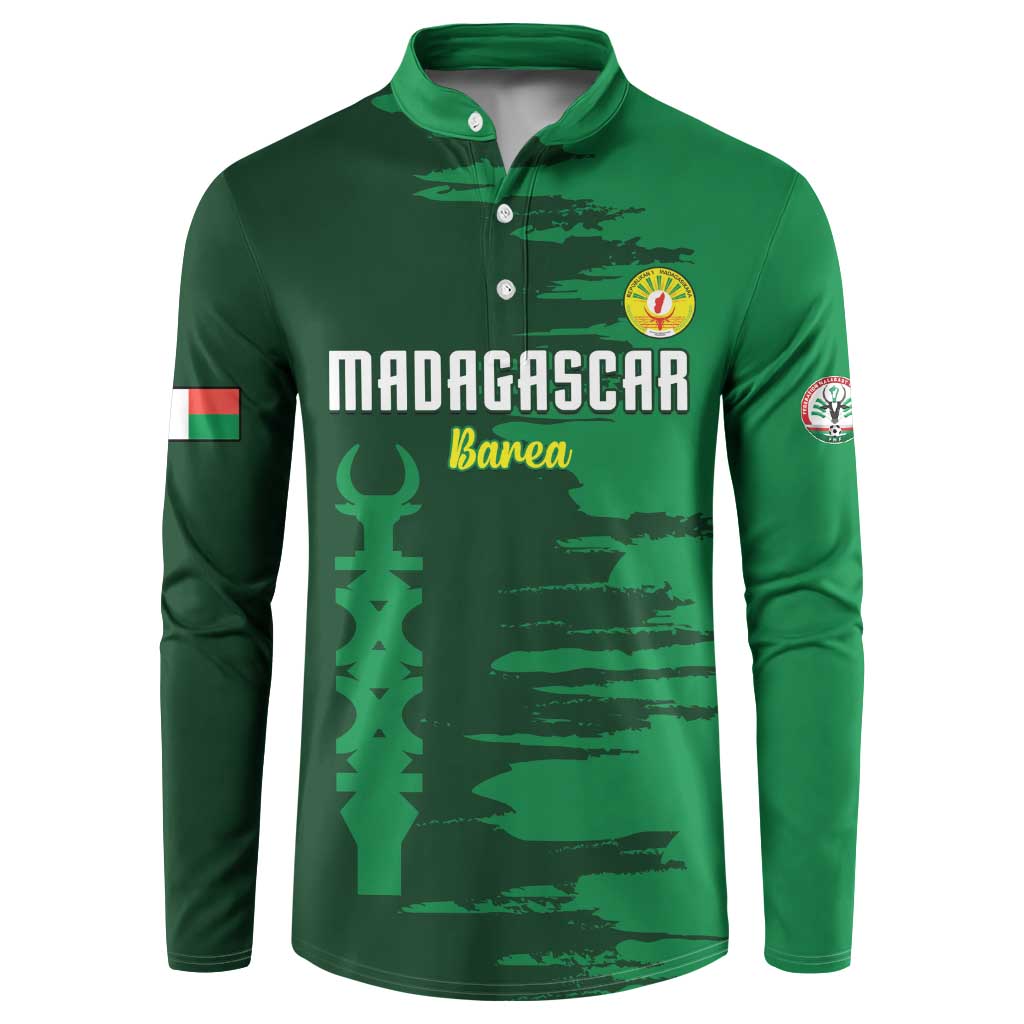 Custom Madagascar Football Button Sweatshirt Go Barea - Wonder Print Shop