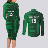 Custom Madagascar Football Couples Matching Long Sleeve Bodycon Dress and Long Sleeve Button Shirt Go Barea - Wonder Print Shop