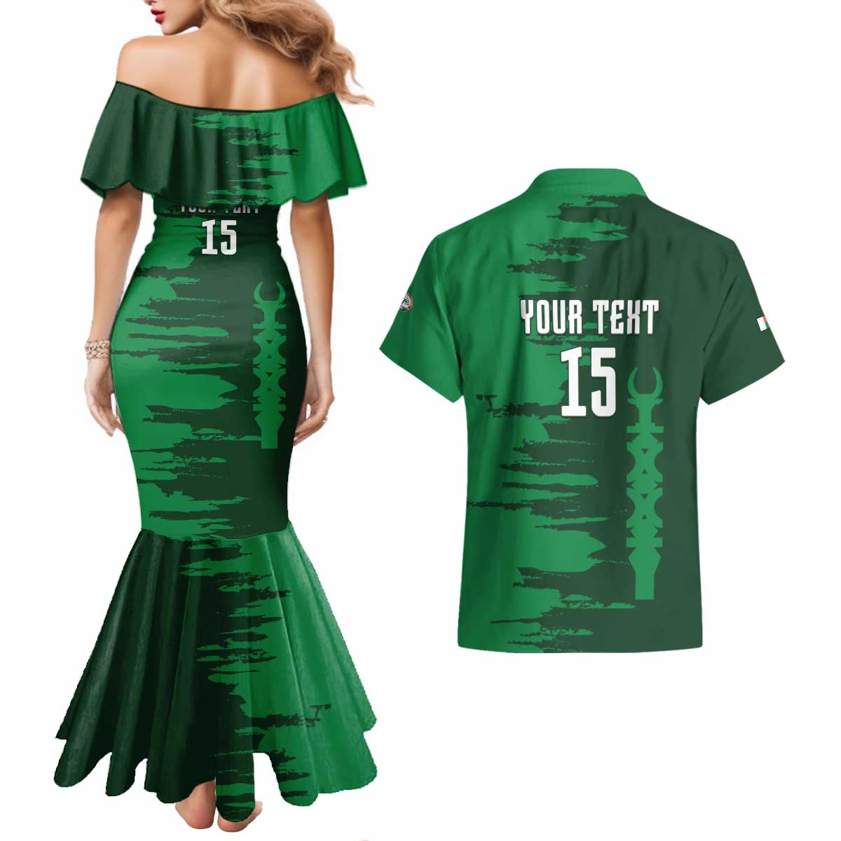 Custom Madagascar Football Couples Matching Mermaid Dress and Hawaiian Shirt Go Barea - Wonder Print Shop