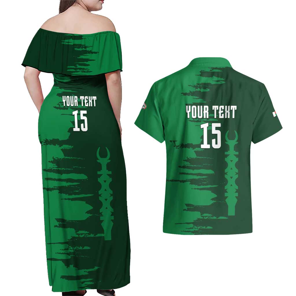 Custom Madagascar Football Couples Matching Off Shoulder Maxi Dress and Hawaiian Shirt Go Barea - Wonder Print Shop