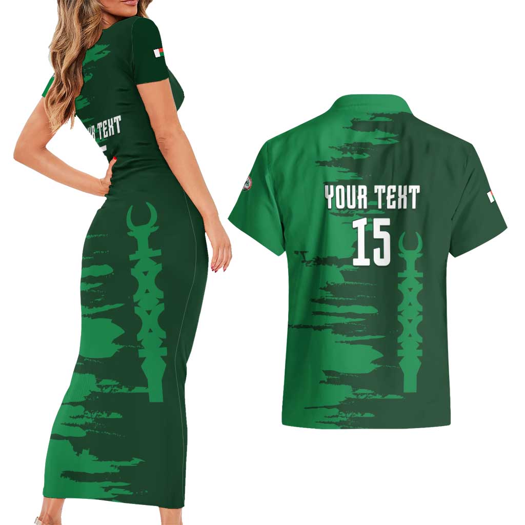 Custom Madagascar Football Couples Matching Short Sleeve Bodycon Dress and Hawaiian Shirt Go Barea - Wonder Print Shop