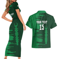 Custom Madagascar Football Couples Matching Short Sleeve Bodycon Dress and Hawaiian Shirt Go Barea - Wonder Print Shop