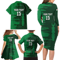 Custom Madagascar Football Family Matching Long Sleeve Bodycon Dress and Hawaiian Shirt Go Barea - Wonder Print Shop
