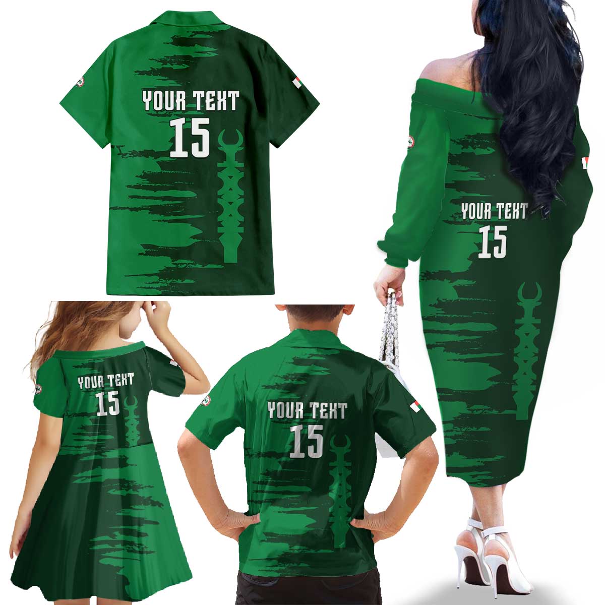 Custom Madagascar Football Family Matching Off The Shoulder Long Sleeve Dress and Hawaiian Shirt Go Barea - Wonder Print Shop
