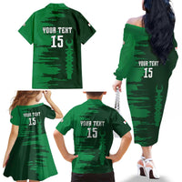 Custom Madagascar Football Family Matching Off The Shoulder Long Sleeve Dress and Hawaiian Shirt Go Barea - Wonder Print Shop