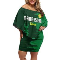 Custom Madagascar Football Family Matching Off Shoulder Short Dress and Hawaiian Shirt Go Barea - Wonder Print Shop