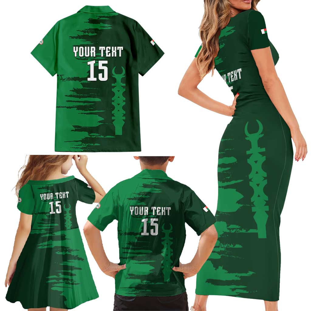 Custom Madagascar Football Family Matching Short Sleeve Bodycon Dress and Hawaiian Shirt Go Barea - Wonder Print Shop