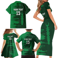Custom Madagascar Football Family Matching Short Sleeve Bodycon Dress and Hawaiian Shirt Go Barea - Wonder Print Shop
