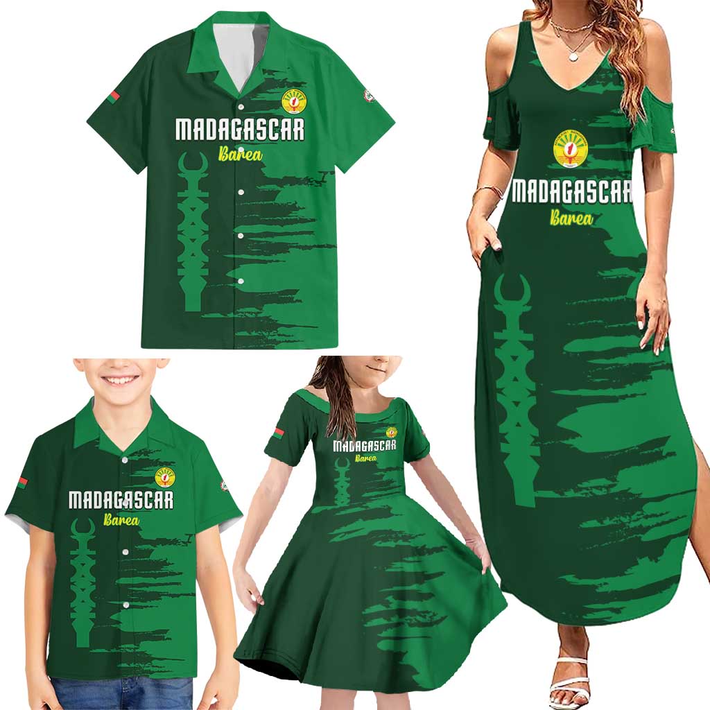 Custom Madagascar Football Family Matching Summer Maxi Dress and Hawaiian Shirt Go Barea - Wonder Print Shop