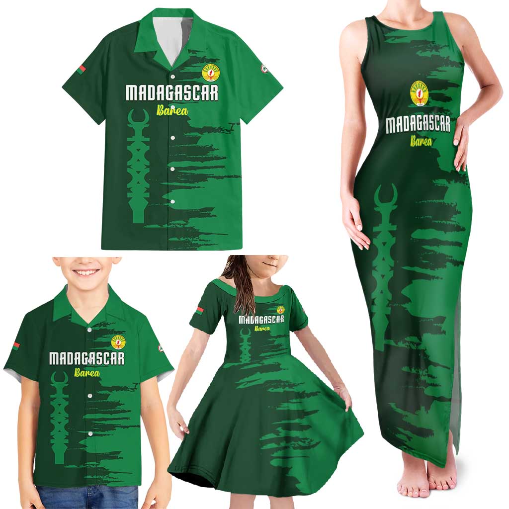 Custom Madagascar Football Family Matching Tank Maxi Dress and Hawaiian Shirt Go Barea - Wonder Print Shop