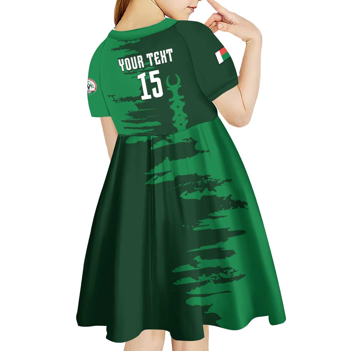 Custom Madagascar Football Kid Short Sleeve Dress Go Barea - Wonder Print Shop