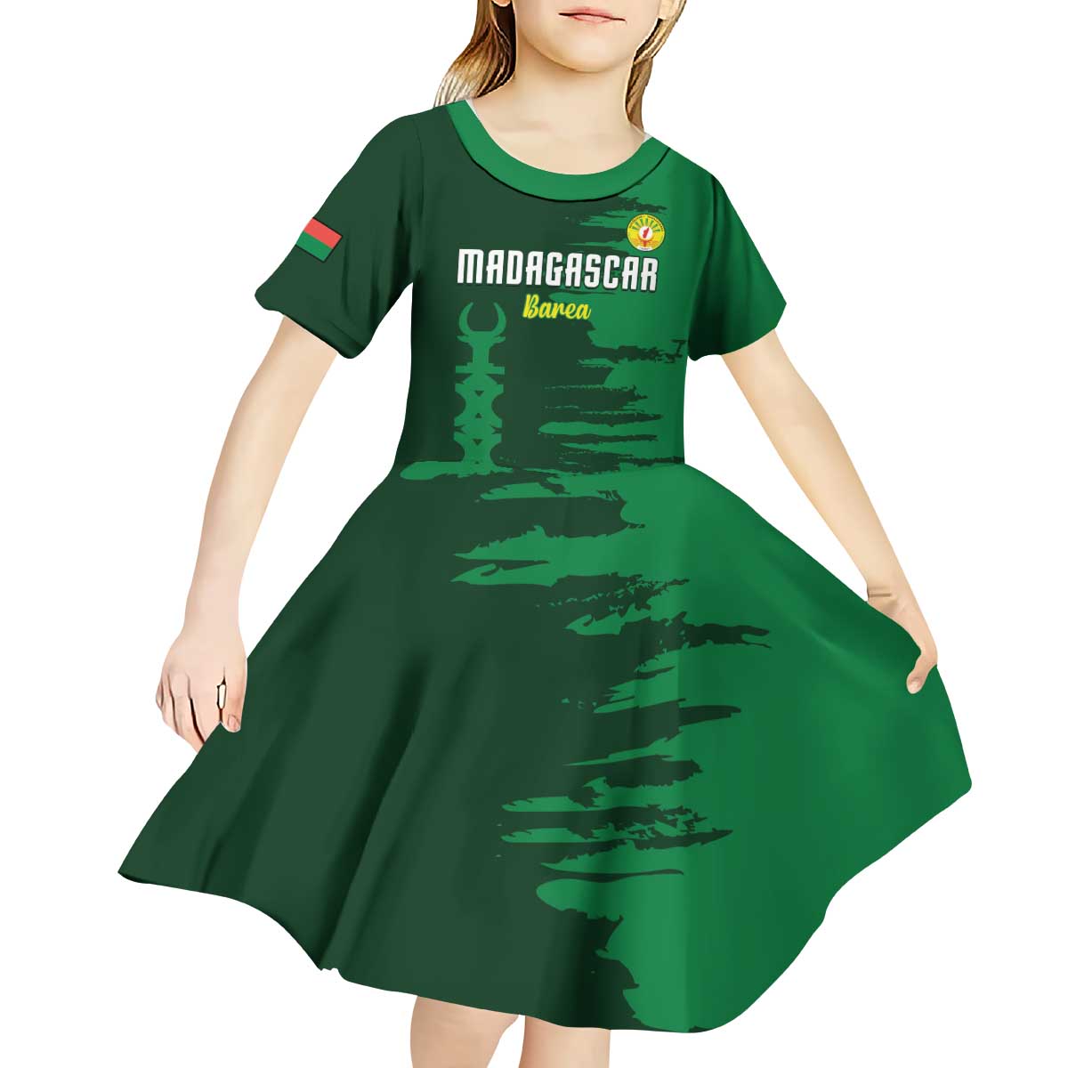 Custom Madagascar Football Kid Short Sleeve Dress Go Barea - Wonder Print Shop
