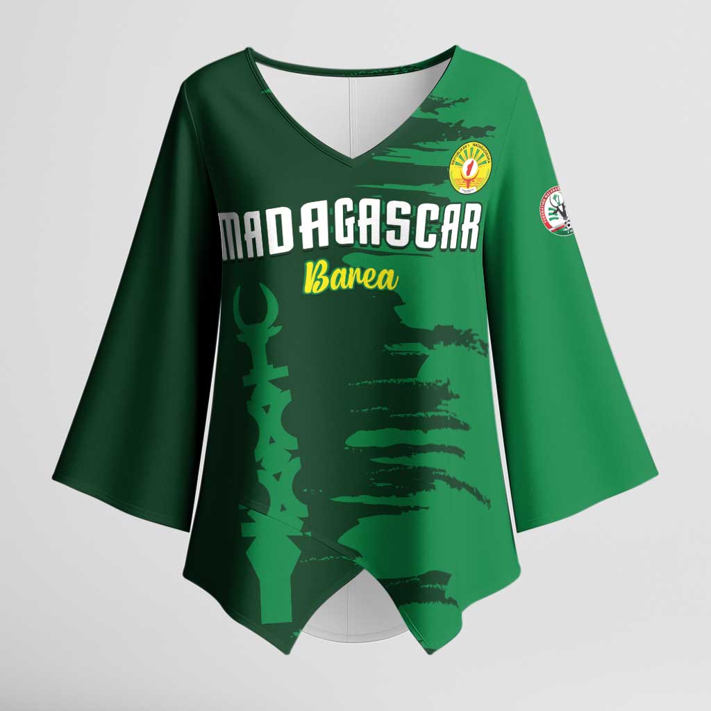 Custom Madagascar Football Kimono Sleeve Blouse Go Barea - Wonder Print Shop
