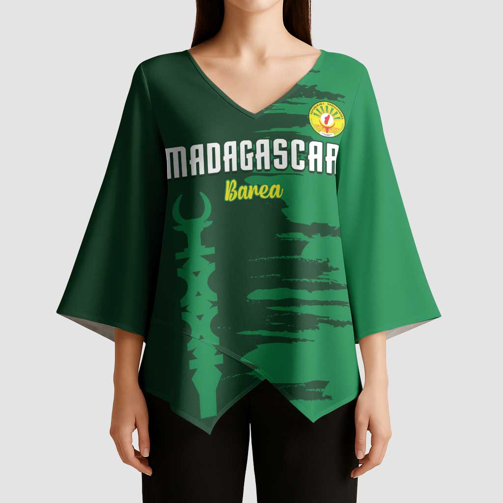 Custom Madagascar Football Kimono Sleeve Blouse Go Barea - Wonder Print Shop