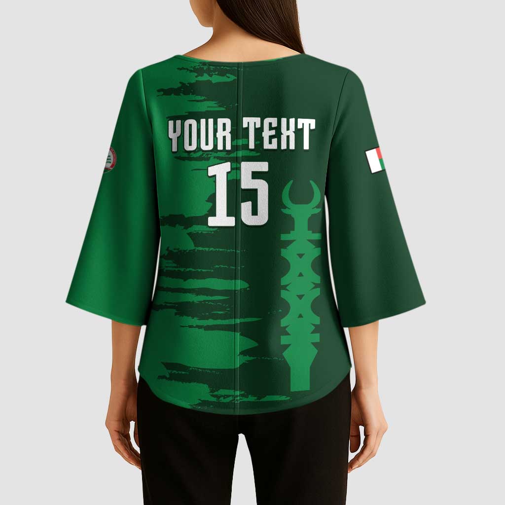 Custom Madagascar Football Kimono Sleeve Blouse Go Barea - Wonder Print Shop