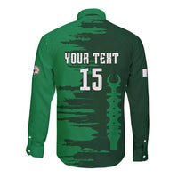 Custom Madagascar Football Long Sleeve Button Shirt Go Barea - Wonder Print Shop