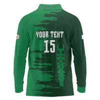 Custom Madagascar Football Long Sleeve Polo Shirt Go Barea - Wonder Print Shop