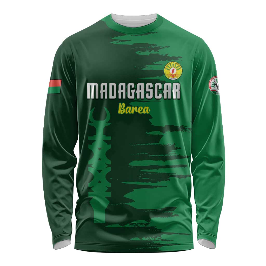 Custom Madagascar Football Long Sleeve Shirt Go Barea - Wonder Print Shop